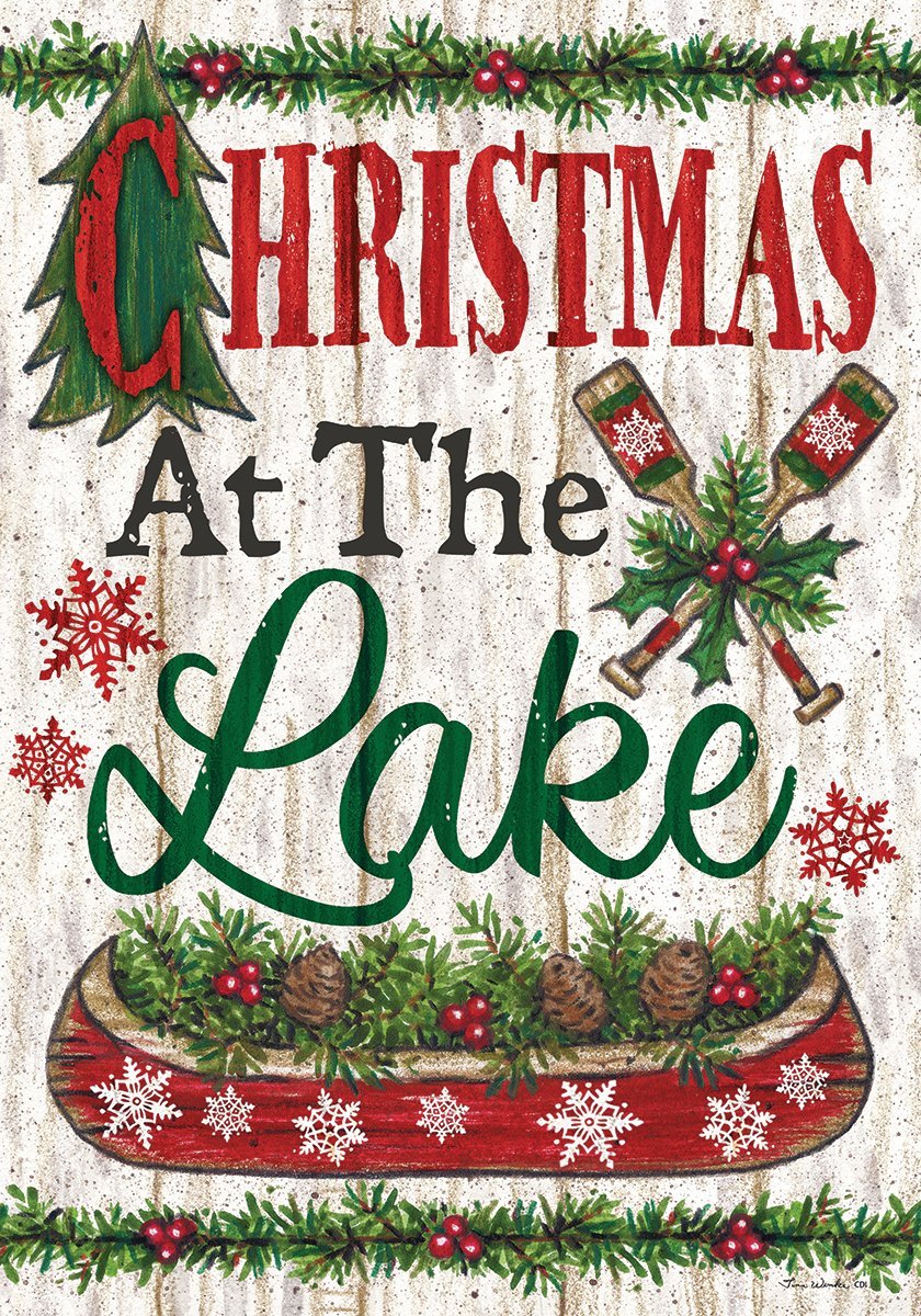 Lake Christmas Garden Size 12 Inch X 18 Inch Decorative Double