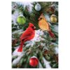 Christmas Garden Flag Cardinals And Oranaments